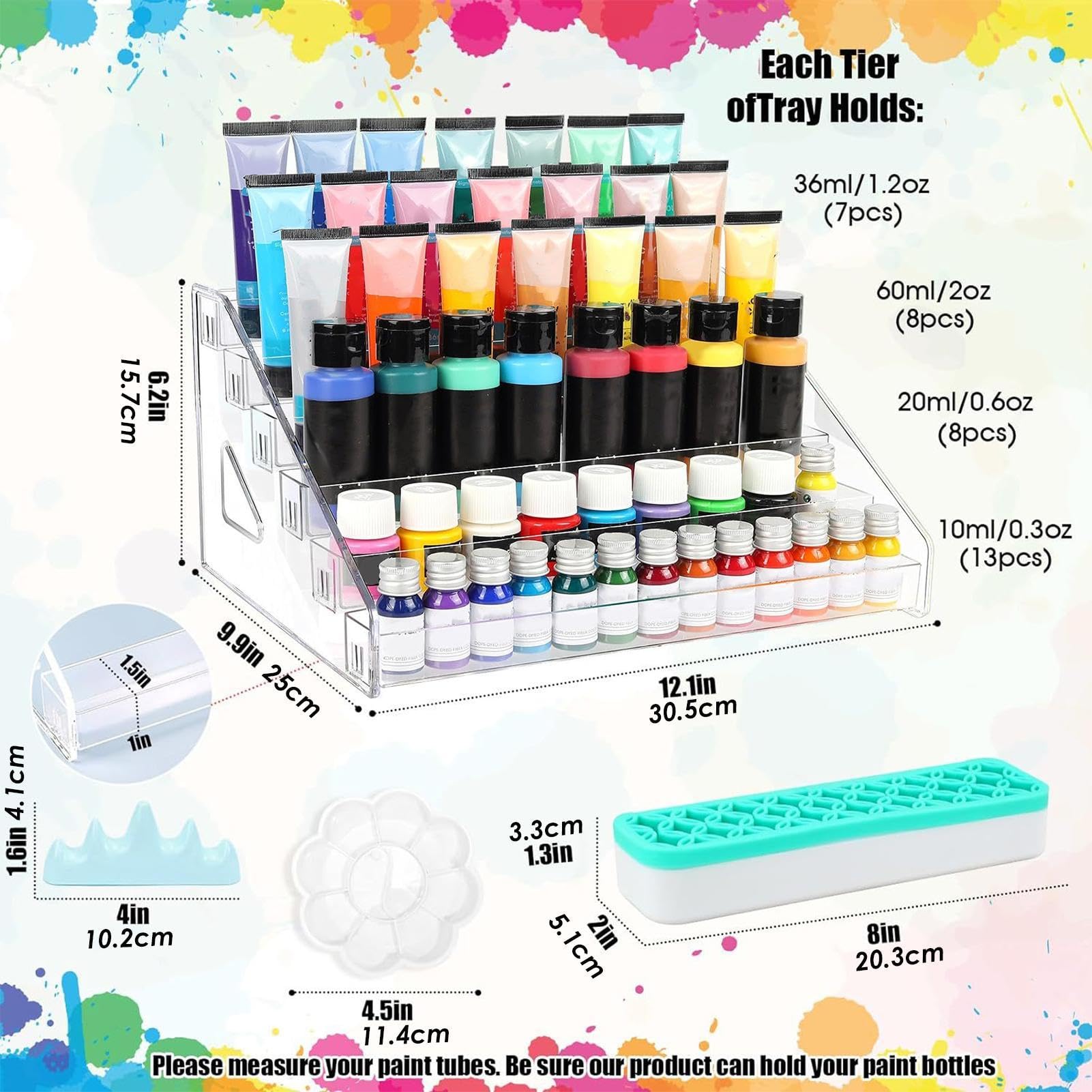 Amazon.co.jp: アクリル絵の具ラック、アクリル絵の具オーガナイザー